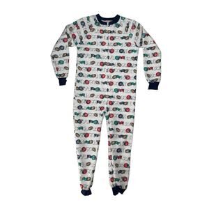 Vintage CARTERS *NEW* Football Fleece Long Johns Bodysuit Size 10 Kids Pajama